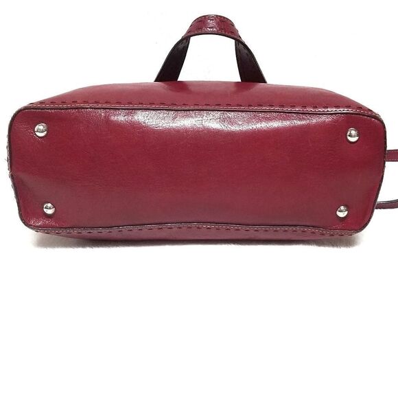 VINTAGE Fossil Red Distress Leather Crossbody Bag - Picture 12 of 15